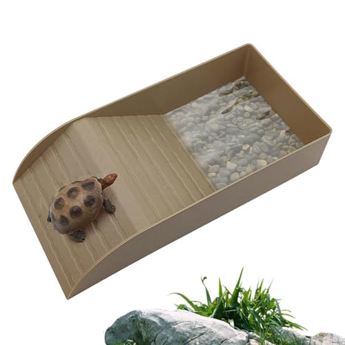 Wasserbecken Für Schildkröten Mit Kletterrampe, Schildkröten-Wasserschale, Anti-Rutsch-Schale Im Slo-pe-Design, Reptilien-Wasserschale Zum Einweichen Und Spielen Von Schildkröten, Gehörnten Fröschen von Niktule