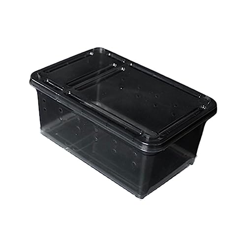 Nilioyul 10 teilige Reptilien Futterbox, transparent, hochfest, Insektenzubehör, stapelbar, Aufzuchtboxen, Krabbeltier Aufbewahrung, Schwarz von Nilioyul