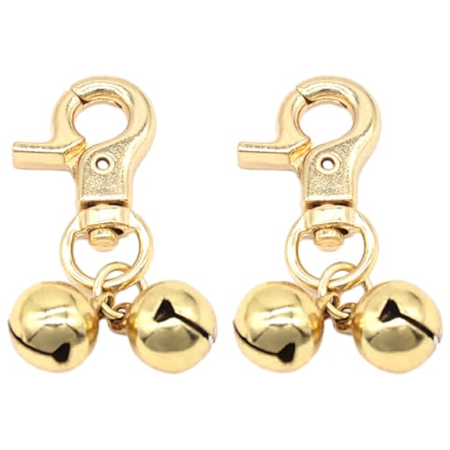 Nilioyul 2 Stück/Set Dreifach Glocken Anhänger für Hunde, klarer und knackiger Klang, breite Anwendung, Kupfer Hundehalsband Charm, Jingle Bells, Gold von Nilioyul