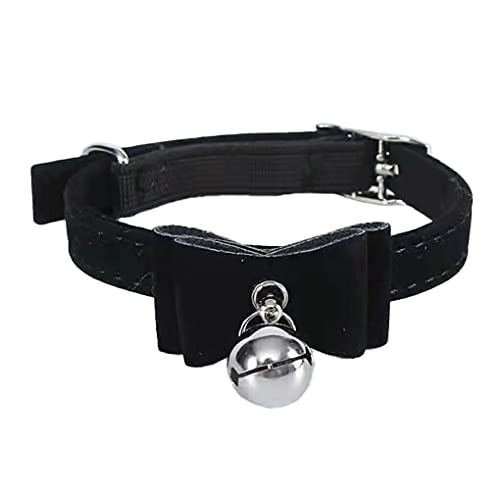 Nilioyul Ersatz Halsband für Haustiere, entzückendes, abnehmbares, tragbares, dekoratives, verstellbares Bowknot Choker Geschirr Zubehör, Schwarz von Nilioyul