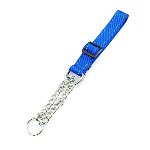 Nilioyul Haustier Halsband, tragbarer Ersatz, strapazierfähig, verstellbar, für den Außenbereich, Camping, Gehen, Spielen, Haustiere, Abschleppen, Halsbandzubehör, Reflektierendes Blau von Nilioyul