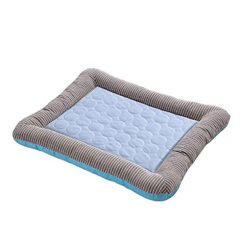 Nilioyul Hundekühlung Bequeme Matte Baumwolle Leichte Auflage Multifunktionale Bettwäsche Haushalt Heimtierbedarf Sommerzubehör, Blau, M von Nilioyul