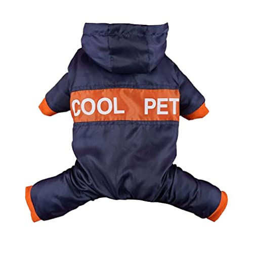 Nilioyul Hundeoverall, Hundebekleidung, Welpenbekleidung, Mantel, Geschirr, Jacke, Verschleißfestigkeit, wasserdicht, Handwerkskunst, Winddichte Kleidung, Marineblau/XL von Nilioyul