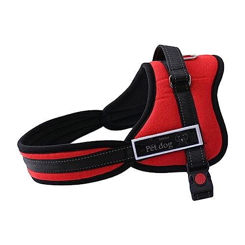 Nilioyul Outdoor Traktionsseil Pet Chest Harness Oxford Cloth Non Pull Walking Leine Weste Gepolsterter Griff Zubehör Haustierbedarf, Rot, L von Nilioyul