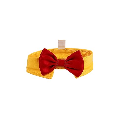 Nilioyul Pet Neck Bow Tie Cats Ornaments Pet Supplies Decors Clothes Ornament Dress Adorn Prop Grooming Requisiten Dog Cat Collar, Gelb Rot, L von Nilioyul