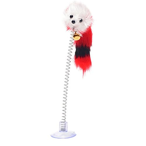 Nilioyul Pet Spring Mouse Toy Abnehmbarer Wiederverwendbarer Ersatz Flexibles Training Interaktives Saugnapf Spielzeug Farbe Zufällig von Nilioyul