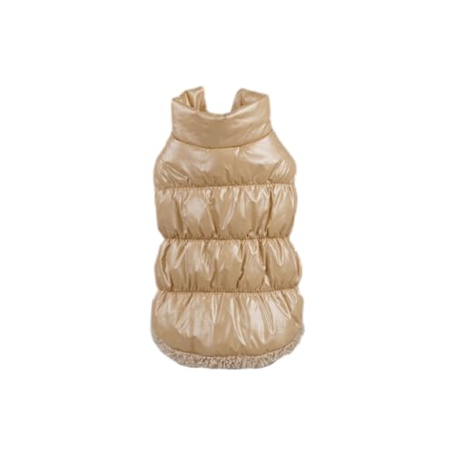 Nilioyul Stilvolle und warme Winter Haustiermäntel für Hunde, modische Statement Hundebekleidungsjacken aus Baumwolle, gesund und hygienisch, Beige, XS von Nilioyul