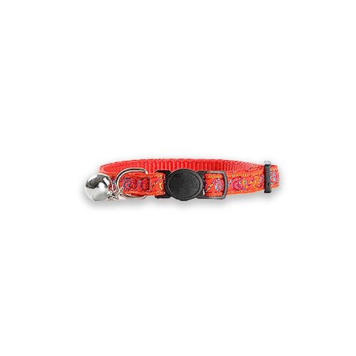 Nilioyul Welpenhalsbänder Bell Neck Strap Verstellbare Reflektierende Sicherheitsschnalle Multicolor Modisches Pet Leine Zubehör, Rot von Nilioyul