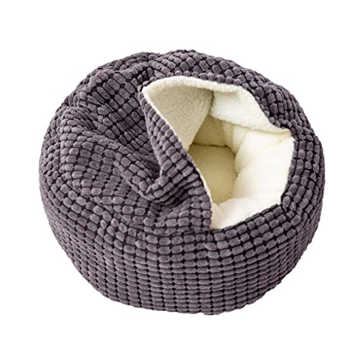 Nilioyul Winter Haustier Plüsch Bett Tragbare Schlafzimmer Nest Kleine Medium Tier Ruhen Cattery Wiederverwendbare Waschbare Haustiere Liefert, Dunkelgrau, 50cm von Nilioyul