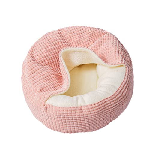 Nilioyul Winter Haustier Plüsch Bett Tragbare Schlafzimmer Nest Kleine Medium Tier Ruhen Cattery Wiederverwendbare Waschbare Haustiere Liefert, Rosa, 40cm von Nilioyul