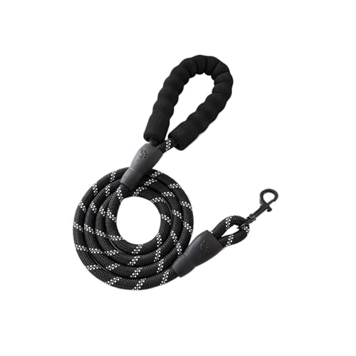 120/150/200/300cm Pet Leash with Reflective Rope and Comfortable Handle, Suitable for Small, Medium, and Large Dogs(Black,1.2cm X 200cm) von Nilnyvda