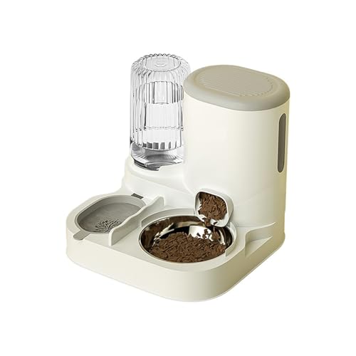 Automatischer Futterspender for Haustiere, 2-in-1, Trocken-Nass-Trennung, Futterbehälter for Katzen und Hunde, Wasserspender, große Kapazität, Hundenapf, Heimtierbedarf(Grey) von Nilnyvda