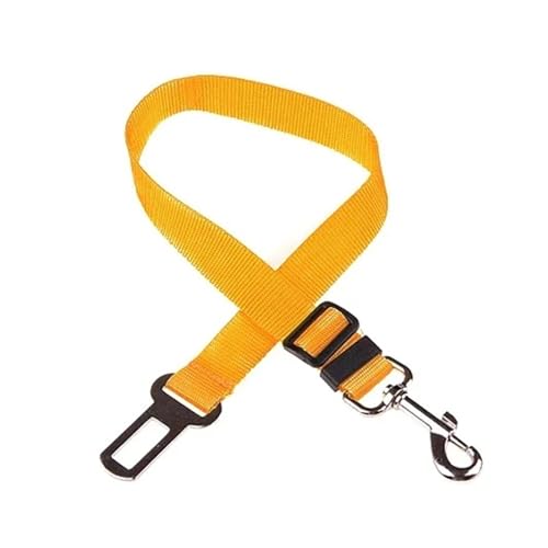 Einstellbare Haustier Katze Hund Auto Sicherheitsgurt Haustier Sitz Fahrzeug Hund Harness Blei Clip Sicherheit Hebel Traktion Hundehalsbänder Hunde(Yellow) von Nilnyvda