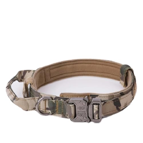 Hundehalsband- und Leinen-Set aus Nylon, strapazierfähiges Hundehalsband, reflektierende Leine, taktisches Hundetrainingshalsband, großes Hundeleinen-Set(Camouflage Collar,XL (50-60CM)) von Nilnyvda