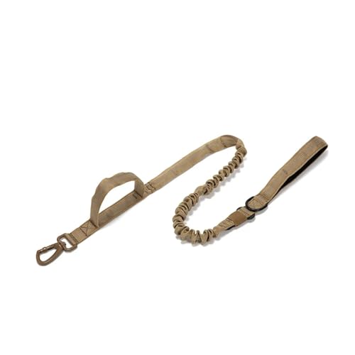 Hundehalsband- und Leinen-Set aus Nylon, strapazierfähiges Hundehalsband, reflektierende Leine, taktisches Hundetrainingshalsband, großes Hundeleinen-Set(Khaki Leash,XL (50-60CM)) von Nilnyvda