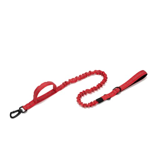 Hundehalsband- und Leinen-Set aus Nylon, strapazierfähiges Hundehalsband, reflektierende Leine, taktisches Hundetrainingshalsband, großes Hundeleinen-Set(Red Leash,M (36-48CM)) von Nilnyvda