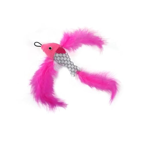 Interactive Cat Toy Cat Stick Playing Kitten Playing Wand Toy Suction Cup Bird/Feather Cat Wand Pet Supplies(DTWJ-5-Pink) von Nilnyvda