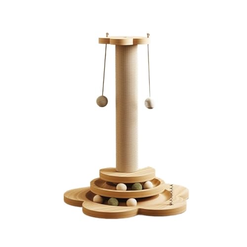 Katze Haustier Produkte Zubehör Sisal Kratzbaum Massivholz Haustier Katze Plattenspieler Lustige Spielzeug Bälle Greifen Spalte Training Liefert(Small Turntable XL) von Nilnyvda