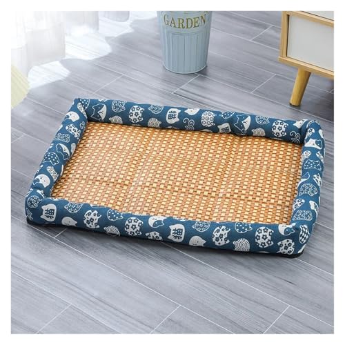 Nilnyvda Cooles Rattan-Sitzkissen for Hunde und Katzen, Haustier-Schlafbett(Blue,50x60cm) von Nilnyvda