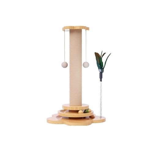 Nilnyvda Katze Haustier Produkte Zubehör Sisal Kratzbaum Massivholz Haustier Katze Plattenspieler Lustige Spielzeug Bälle Greifen Spalte Training Liefert(Turntable Column XL) von Nilnyvda