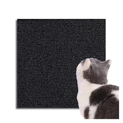 Nilnyvda Katzenkratzmatte, Katzenkratzer, Sofaband, Kratzbaum, Selbstklebender Teppich, Katzenkratzbrett, Katzenzubehör(Black,1pcs 11.82inx11.82in) von Nilnyvda