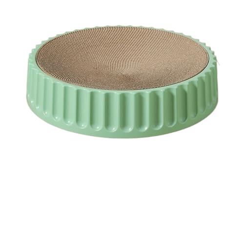 Nilnyvda Rundes Katzenkratzbrett, Schleifklauen, Pappe, Wellpappe, Katzenkratzbrett, Kätzchenschaber, Haustiermöbelzubehör(Green cat Scratcher,M) von Nilnyvda