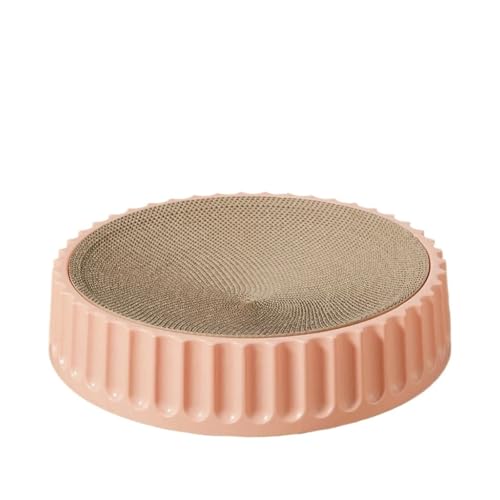 Nilnyvda Rundes Katzenkratzbrett aus Wellpappe for Katzen(Pink Board Set,S) von Nilnyvda