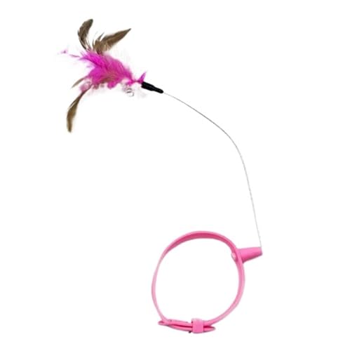 Nilnyvda Silikon-Katzen-Stäbchen, verstellbares Katzen-Federhalsband-Spielzeug(Pink) von Nilnyvda