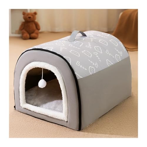 Nilnyvda Winterwarmes Hundebett for kleine, mittelgroße Hunde und Katzen(Grey,35x30x30cm) von Nilnyvda