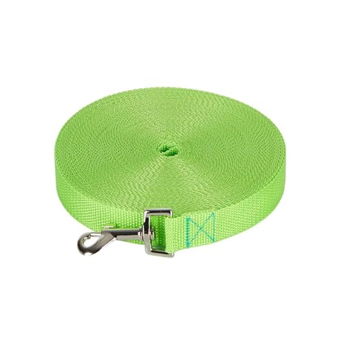 Nylon Dog Leashes 3 Colors 1.5M 1.8M 3M 4.5M 6M 10M Pet Walking Training Leash Long Cats Dogs Harness Lead Strap Belt(Light Green,1.5m x 2.0cm) von Nilnyvda