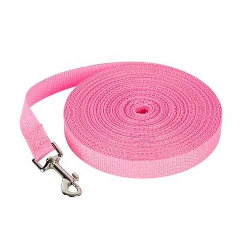 Nylon Dog Training Leashes Walking Pet Leash Long Lanyard Traction Rope for Small Medium Large Dogs 10M 15M 20M 30M 50M(Pink,50M) von Nilnyvda