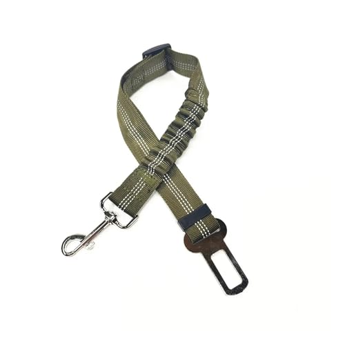 Pet Dog Car Seat Belt Retractable Buffer Elastic Reflective Safety Traction Rope Dog Leash Harness Dogs(Army Green) von Nilnyvda