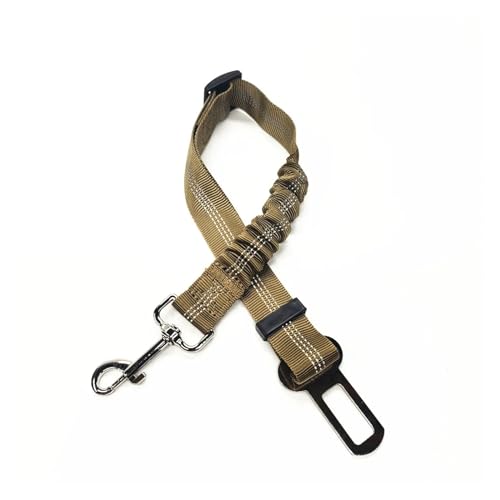 Pet Dog Car Seat Belt Retractable Buffer Elastic Reflective Safety Traction Rope Dog Leash Harness Dogs(Khaki) von Nilnyvda