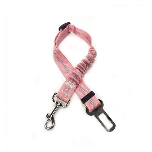 Pet Dog Car Seat Belt Retractable Buffer Elastic Reflective Safety Traction Rope Dog Leash Harness Dogs(Light Pink) von Nilnyvda