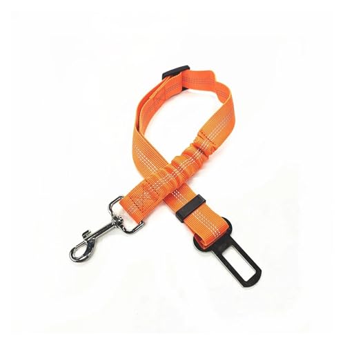 Pet Dog Car Seat Belt Retractable Buffer Elastic Reflective Safety Traction Rope Dog Leash Harness Dogs(Orange) von Nilnyvda