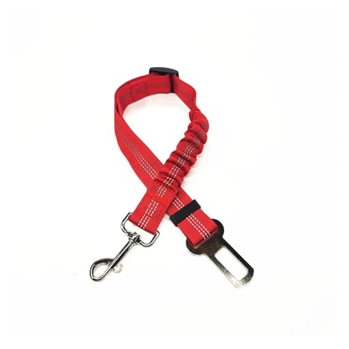 Pet Dog Car Seat Belt Retractable Buffer Elastic Reflective Safety Traction Rope Dog Leash Harness Dogs(Red) von Nilnyvda