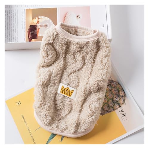 Soft Cozy Cat Clothes Autumn Winter Warm Fleece Sweatshirt for Small Dogs Puppy Kitten Jacket Coat Pet Sphynx Costume Sweater(Khaki,L) von Nilnyvda