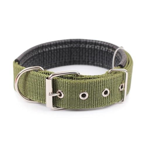 Solide Hundehalsbänder Nylon-Hundehalsband for kleine, mittelgroße und große Hunde(ArmyGreen,S) von Nilnyvda