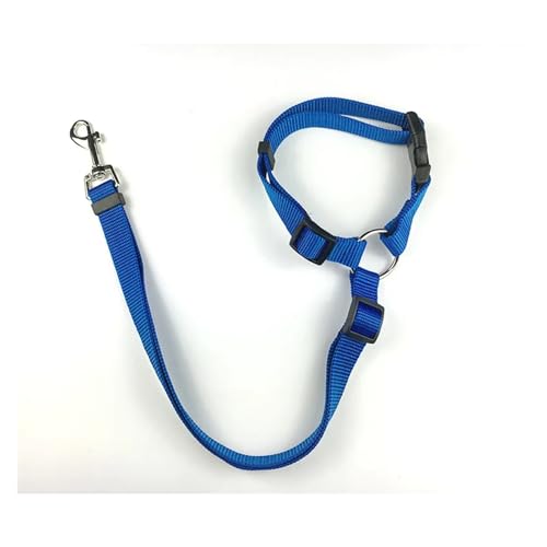 Two-in-one Nylon Adjustable Dogs Harness Collar Pet Dog Accessories Pet Car Seat Belt Lead Leash Backseat Safety Belt(CWQY-11-Blue) von Nilnyvda