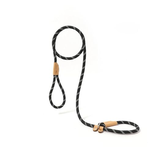 Verstellbares Halsband, Geschirr, Hundeleine, Nylon, Haustier-Leine, Hundezubehör, Katzenhalsband, Hundegeschirr, strapazierfähiger Seilgürtel(Black,0.6CM 1.5M) von Nilnyvda