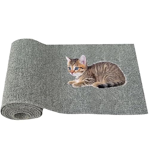 Kratzmatte Selbstklebend Katzen, Katzenkratzmatten Selbstklebend, Selbstklebende Kratzmatte Für Katzen, for Protects Carpets, Sofa, Furniture (40cm * 200cm/15.74'' * 39.37'',Hellgrau) von Nimedala