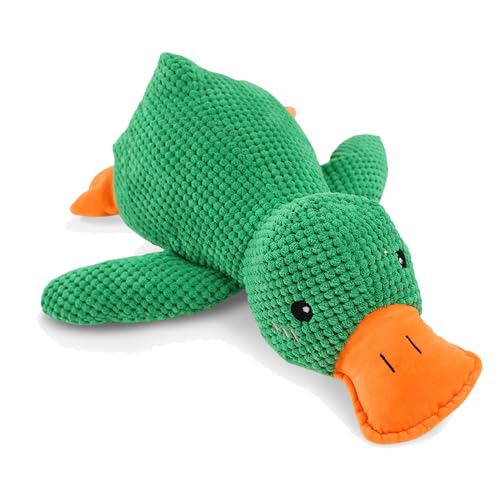 Nimedala Anti Stress Ente Für Hunde, Antistressente Für Hunde, Pfotenstern Anti Stress Ente, Hundespielzeug Ente, Beruhigende Ente Für Hunde, Stofftier-Hundespielzeug (L,Green) von Nimedala