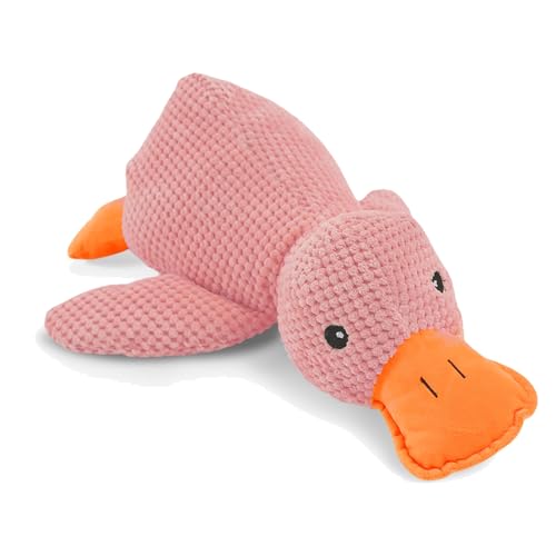 Nimedala Anti Stress Ente Für Hunde, Antistressente Für Hunde, Pfotenstern Anti Stress Ente, Hundespielzeug Ente, Beruhigende Ente Für Hunde, Stofftier-Hundespielzeug (L,Pink) von Nimedala