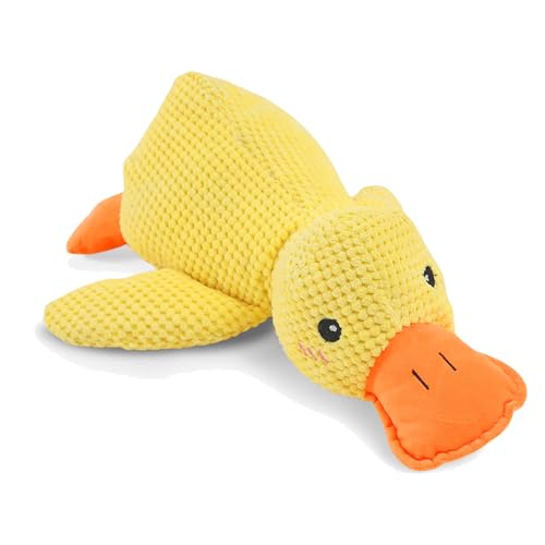 Nimedala Anti Stress Ente Für Hunde, Antistressente Für Hunde, Pfotenstern Anti Stress Ente, Hundespielzeug Ente, Beruhigende Ente Für Hunde, Stofftier-Hundespielzeug (L,Yellow) von Nimedala