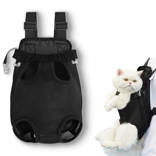 Nimedala Furry Pawsy Carrier, Furry Pawsy Cat Carrier, Hunde-/Katzen-Rucksack, Haustier-Tragetasche mit verstellbaren Gurten (L,Black) von Nimedala