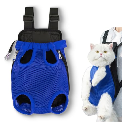 Nimedala Furry Pawsy Carrier, Furry Pawsy Cat Carrier, Hunde-/Katzen-Rucksack, Haustier-Tragetasche mit verstellbaren Gurten (L,Blue) von Nimedala