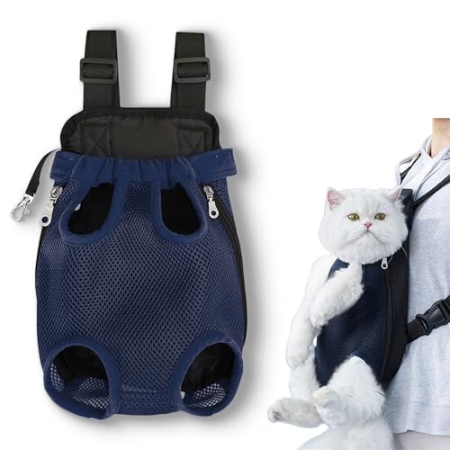 Nimedala Furry Pawsy Carrier, Furry Pawsy Cat Carrier, Hunde-/Katzen-Rucksack, Haustier-Tragetasche mit verstellbaren Gurten (L,Dark Blue) von Nimedala