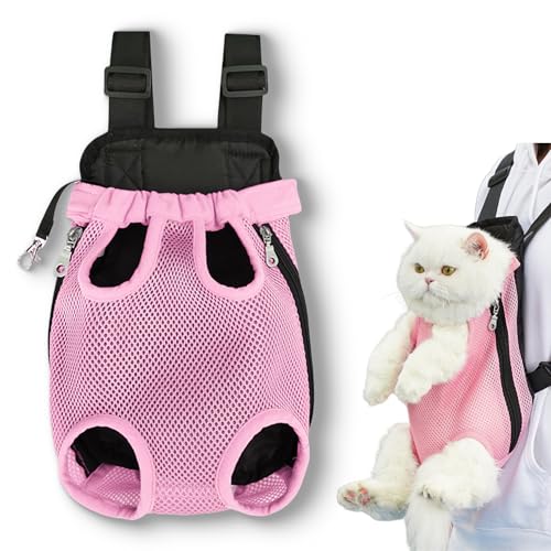 Nimedala Furry Pawsy Carrier, Furry Pawsy Cat Carrier, Hunde-/Katzen-Rucksack, Haustier-Tragetasche mit verstellbaren Gurten (L,Pink) von Nimedala