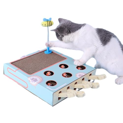 Nimedala Miaofairy Cat Toy, Whack A Mole 3-in-1 Cat Scratcher and Toy, Cat Cardboard Box, Hunting Cat Toy, Cat Enrichment Toy, Interactive Cat Toy (1Pcs) von Nimedala