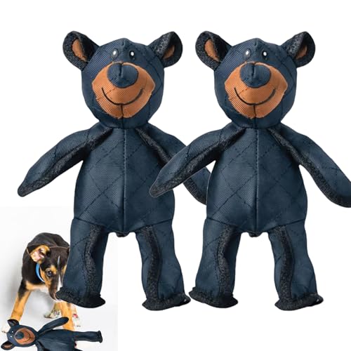 Nimedala Unbreaka Bear Hundespielzeug, Robustes Hundespielzeug, Interaktives Plüschspielzeug (2Pcs) von Nimedala